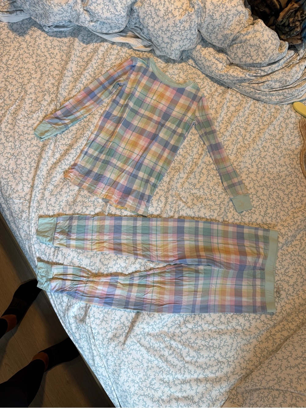 Little Sleepies Pastel Multicolor Plaid Long-Sleeve Pajama Set